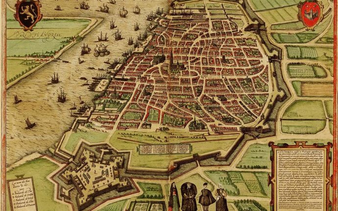 Vintage Map Of Antwerp Belgium - 1572 Drawing by CartographyAssociates