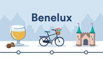 Illustration of symbols representing Benelux.