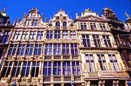 ornate building facades in Belgium