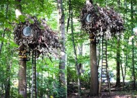 treehouses, love nest, Time Circus, Air Hotel, recycled materials, solar-power, Belgium, green design, sustainable design, eco-design, high-flying hotel rooms, eco-tourism