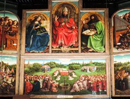 a colroful polyptych in Belgium